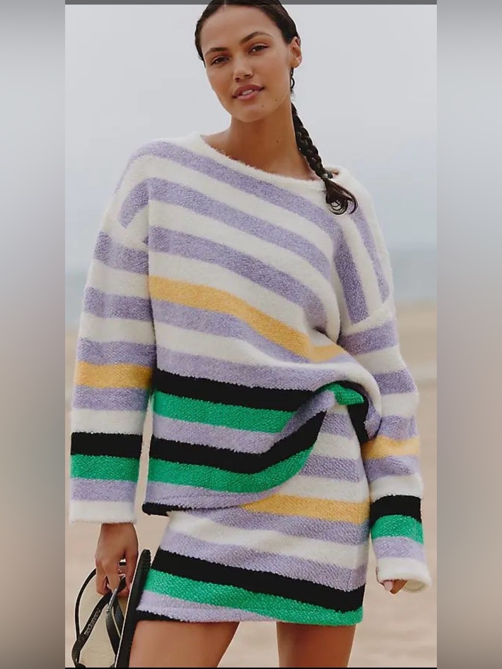 Anthropologie Daily Practice Cozy Knit Stripped Skirt